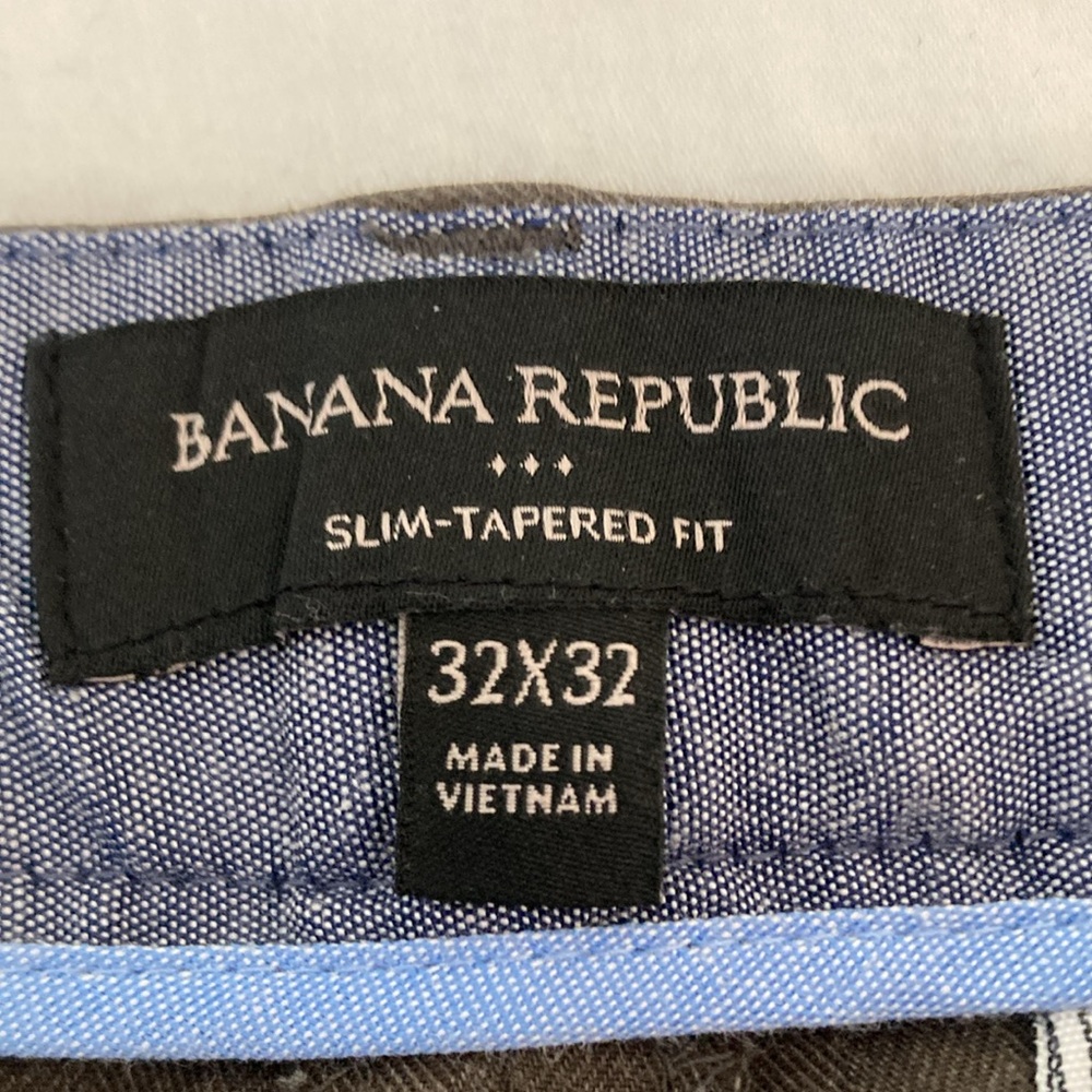 Banana Republic Slim-Tapered Gray Dress Pants - Size 32/32 - Picture 2 of 2